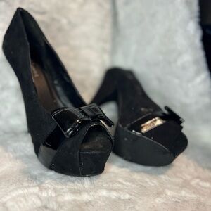 Elegant Black Peep-Toe Heels